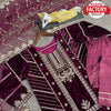 Wine Velvet Embroidered Kurtha Set