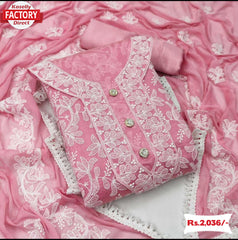 Baby Pink Embroidered Kurtha Suruwal Piece