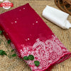 Magenta Organza Silk Saree With Thread Embroidery
