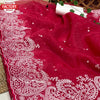 Magenta Organza Silk Saree With Thread Embroidery