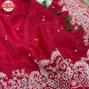 Magenta Organza Silk Saree With Thread Embroidery
