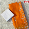 Orange Pure Organza Handworked Saree