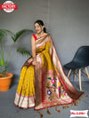 Mustard Yellow Paithani Silk Saree With Tassels