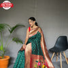Dark Green Paithani Silk Saree With Tassels