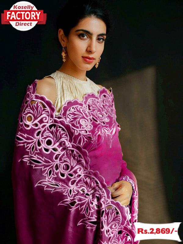 Magenta Vichitra Silk Partywear Saree