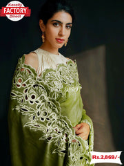 Pickle Green Vichitra Silk Partywear Saree
