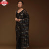 Black Multi-sequins Partywear Saree