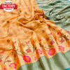 Orange Ikkat Weaving Soft Silk Saree