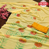 Yellow Soft Georgette Hand Printed Saree