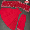 Red Suit With Embroidered Palazzo And Dupatta