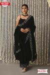 Black Suit With Embroidered Palazzo And Dupatta