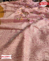 Peach Premium Organza Embroidered Saree