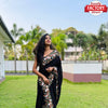 Black Vichitra Silk Embroidered Saree