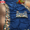 Royal Blue Vichitra Silk Embroidered Saree