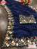 Navy Blue Vichitra Silk Embroidered Saree