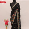 Black Multi-thread Work Georgette Saree