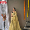 Light Yellow Banarasi Pure Tissue Silk Saree