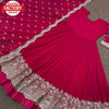 Hot Pink Partywear Gown Dupatta Set