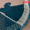 Teal Blue Partywear Gown Dupatta Set