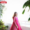 Pink Partywear Gown With Long Koti Set