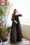 Black Partywear Gown With Long Koti Set