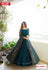 Turquoise Partywear Gown With Long Koti Set