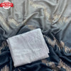 Ash And Black Glitter Sequins Padding Saree