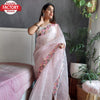 Pink Heavy Organza Embroidered Fancy Saree