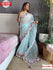 Sky Blue Heavy Organza Embroidered Fancy Saree