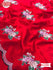 Red Chinnon Silk Embroidered Saree