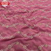 Pink Faux Georgette Embroidered Partywear Saree