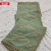 Dusty Green Faux Georgette Embroidered Partywear Saree