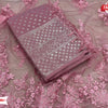 Pink Pure Georgette Silver Foil Fancy Saree