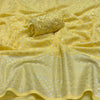 Yellow Pure Georgette Silver Foil Fancy Saree