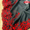 Black Pure Georgette Saree With Red Embroidery Work