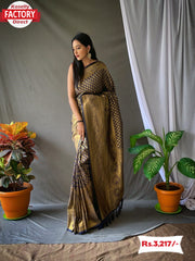 Black Pure Silk Golden Weaving Saree