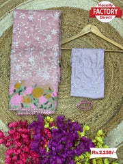 Baby Pink Organza Multi-Embroidery Saree