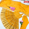 Yellow Peplum Style Kurtha Palazzo Dupatta Set