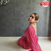 Pink Georgette Crochet Leheriya Saree