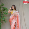 Orange Multi-shaded Pure Organza Partywear Saree