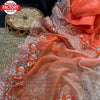 Orange Multi-shaded Pure Organza Partywear Saree