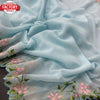 Sky Blue Georgette Embroidered Saree