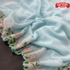 Sky Blue Georgette Embroidered Saree