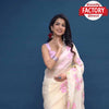 Beige Handpainted Organza Saree