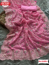 Pink Partywear Embroidered Georgette Saree