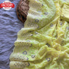 Bright Yellow Partywear Embroidered Georgette Saree