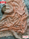 Peach Partywear Embroidered Georgette Saree