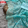 Sky Blue Partywear Embroidered Georgette Saree