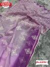 Purple Pure Organza Saree With Lucknowi Embroidery