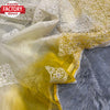 Yellow Pure Organza Saree With Lucknowi Embroidery